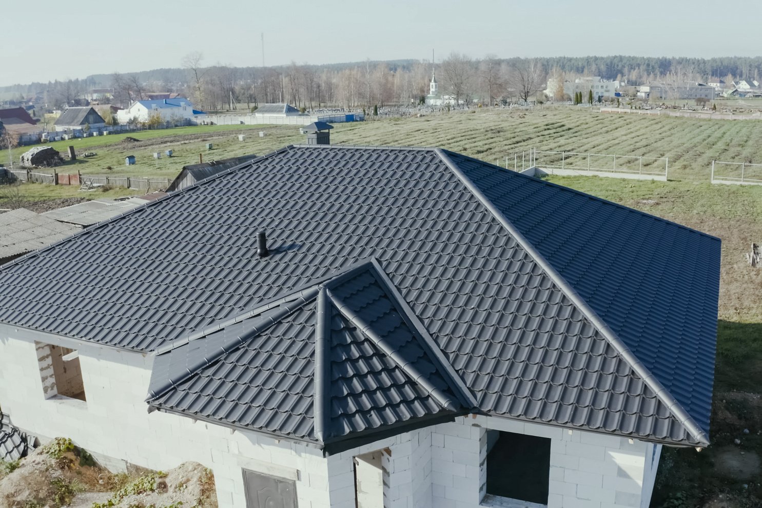 Corrugated Metal Roof And Metal Roofing On A House